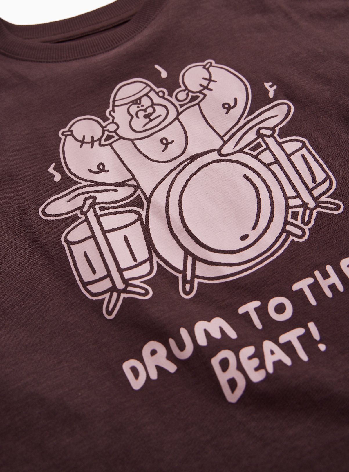 Brown Drum to the Beat Bear Graphic Top 7-8 years - Image 2 thumbnail